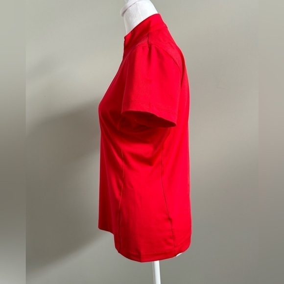 Tail Bright Cherry Red Women’s Short Sleeve Collarless Golf Polo - Picture 2 of 7